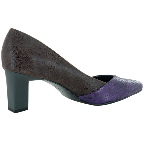 NWT LORI GOLDSTEIN KATE LEATHER COLOR BLOCK HEEL 8 - Picture 3 of 12